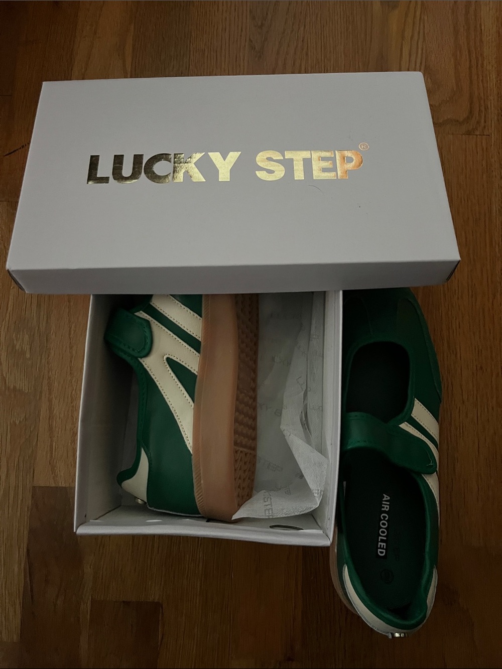 Women’s  Green Sneakers with White Stripes